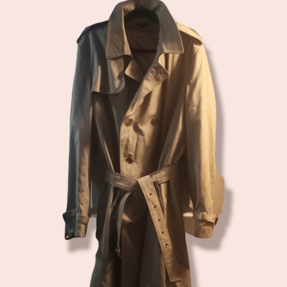 Vintage Bradley Jons Raincoat Trench Tan Made in Poland 44L